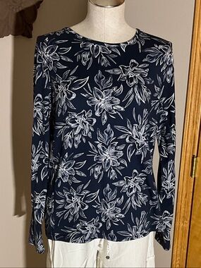 Hang Ten Navy Floral Long Sleeve Tee